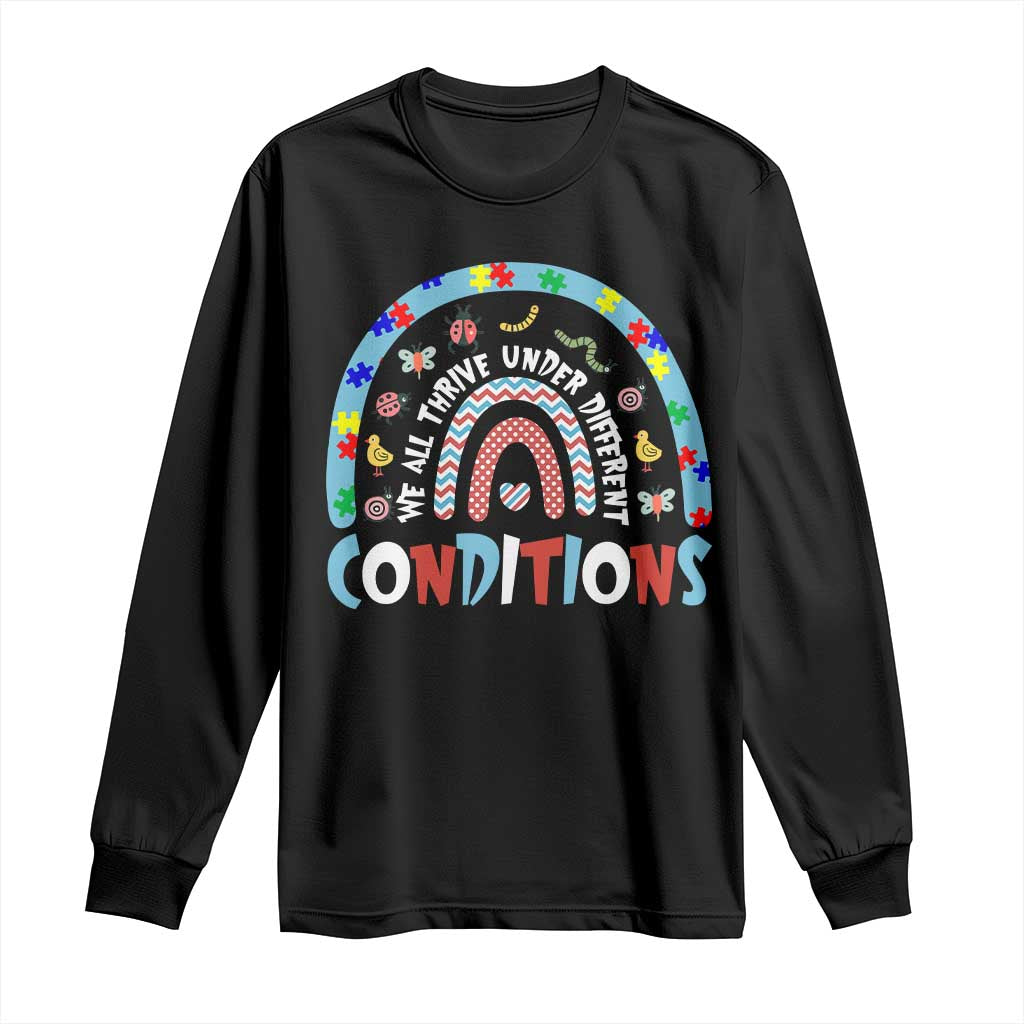 Autism Awareness Long Sleeve Shirt Sped Education Teacher Rainbow Reading TS10 Black Print Your Wear