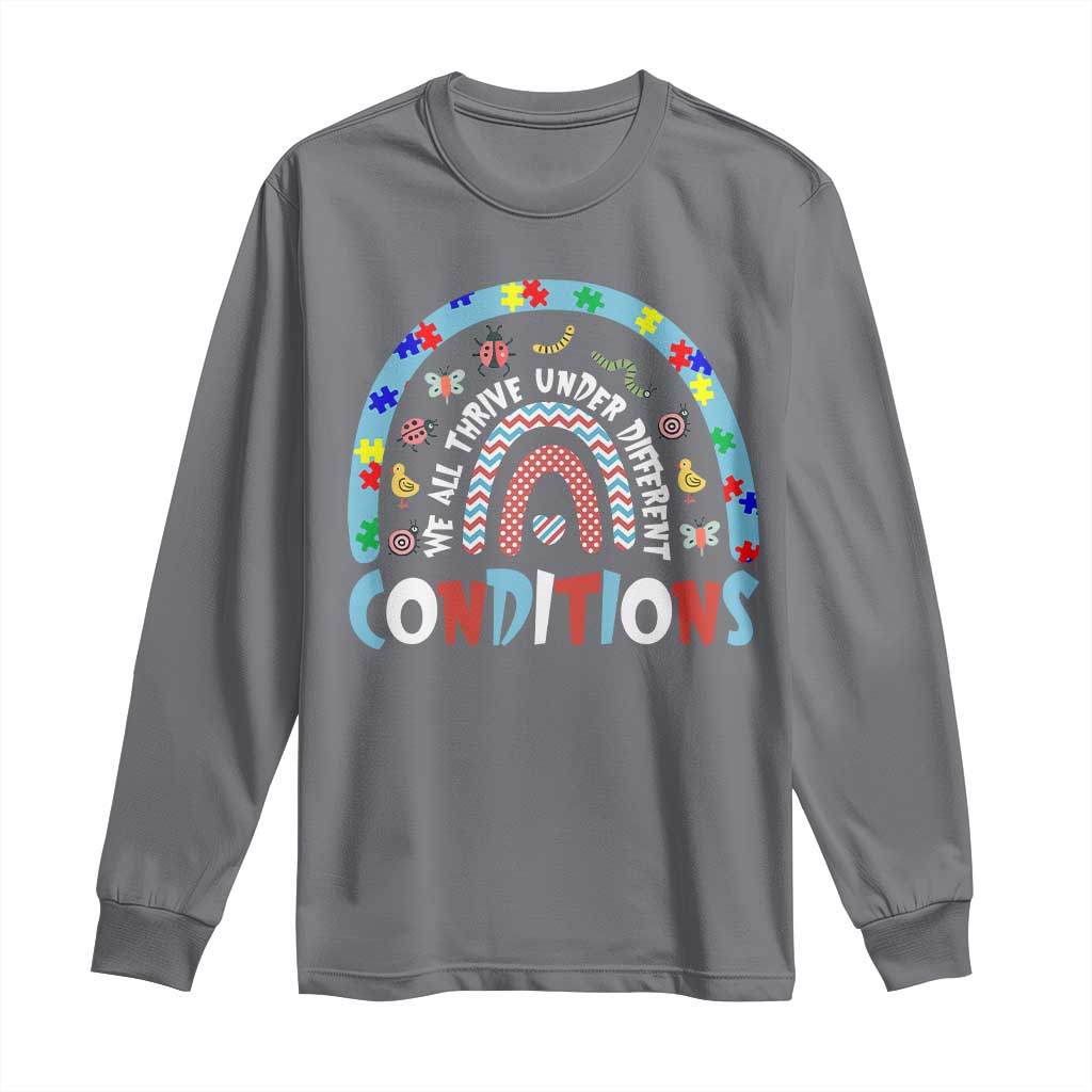 Autism Awareness Long Sleeve Shirt Sped Education Teacher Rainbow Reading TS10 Charcoal Print Your Wear