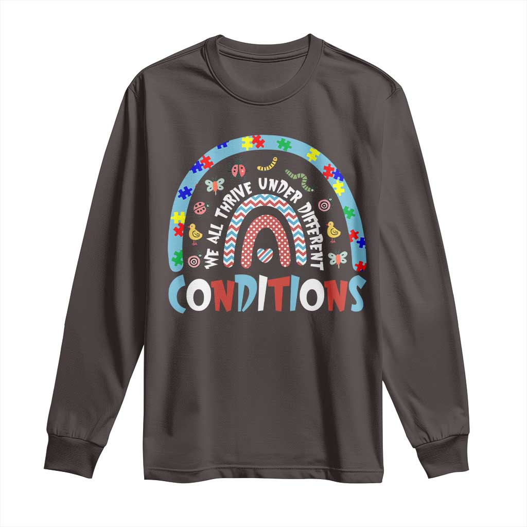 Autism Awareness Long Sleeve Shirt Sped Education Teacher Rainbow Reading TS10 Dark Chocolate Print Your Wear