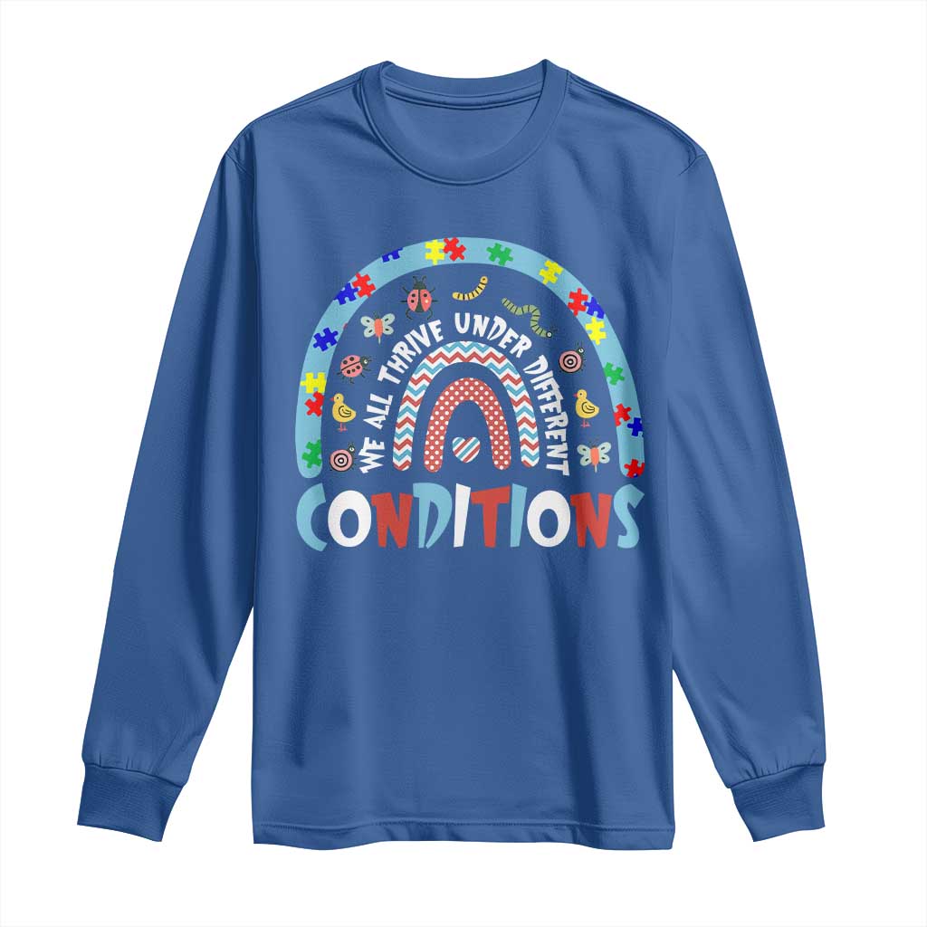 Autism Awareness Long Sleeve Shirt Sped Education Teacher Rainbow Reading TS10 Royal Blue Print Your Wear