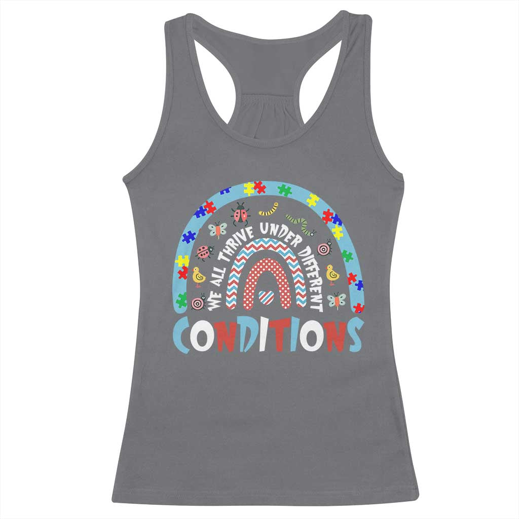 Autism Awareness Racerback Tank Top Sped Education Teacher Rainbow Reading TS10 Charcoal Print Your Wear