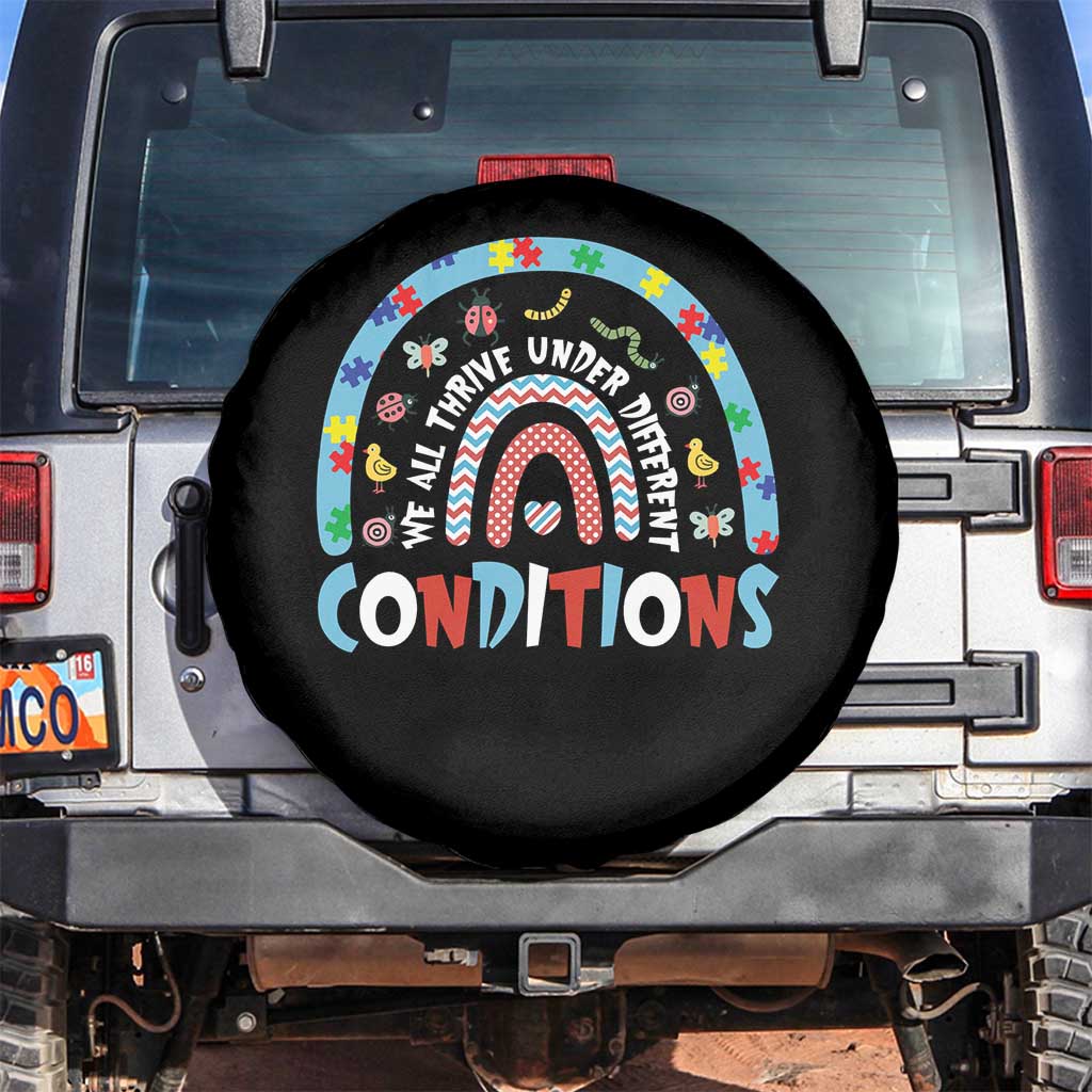 Autism Awareness Spare Tire Cover Sped Education Teacher Rainbow Reading TS10 No hole Black Print Your Wear
