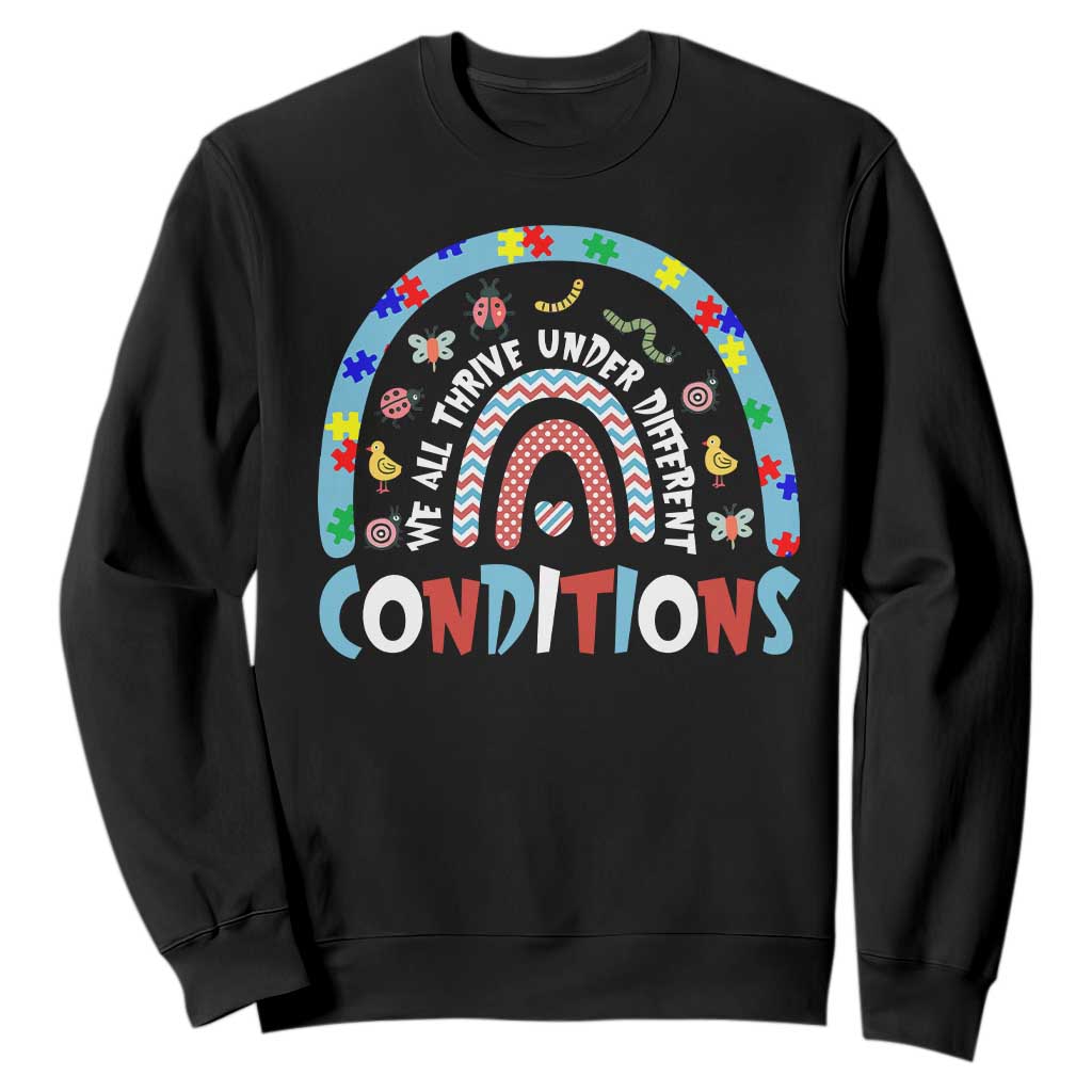 Autism Awareness Sweatshirt Sped Education Teacher Rainbow Reading TS10 Black Print Your Wear