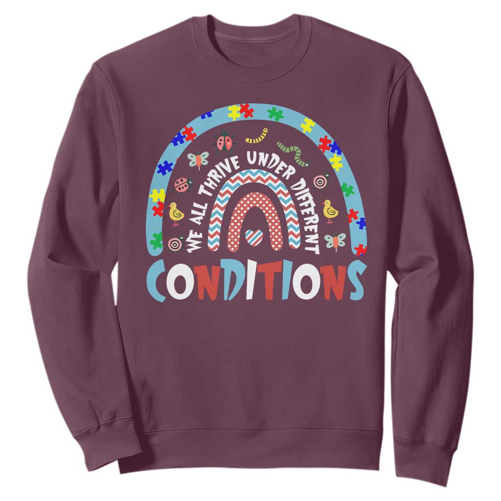 Autism Awareness Sweatshirt Sped Education Teacher Rainbow Reading TS10 Maroon Print Your Wear