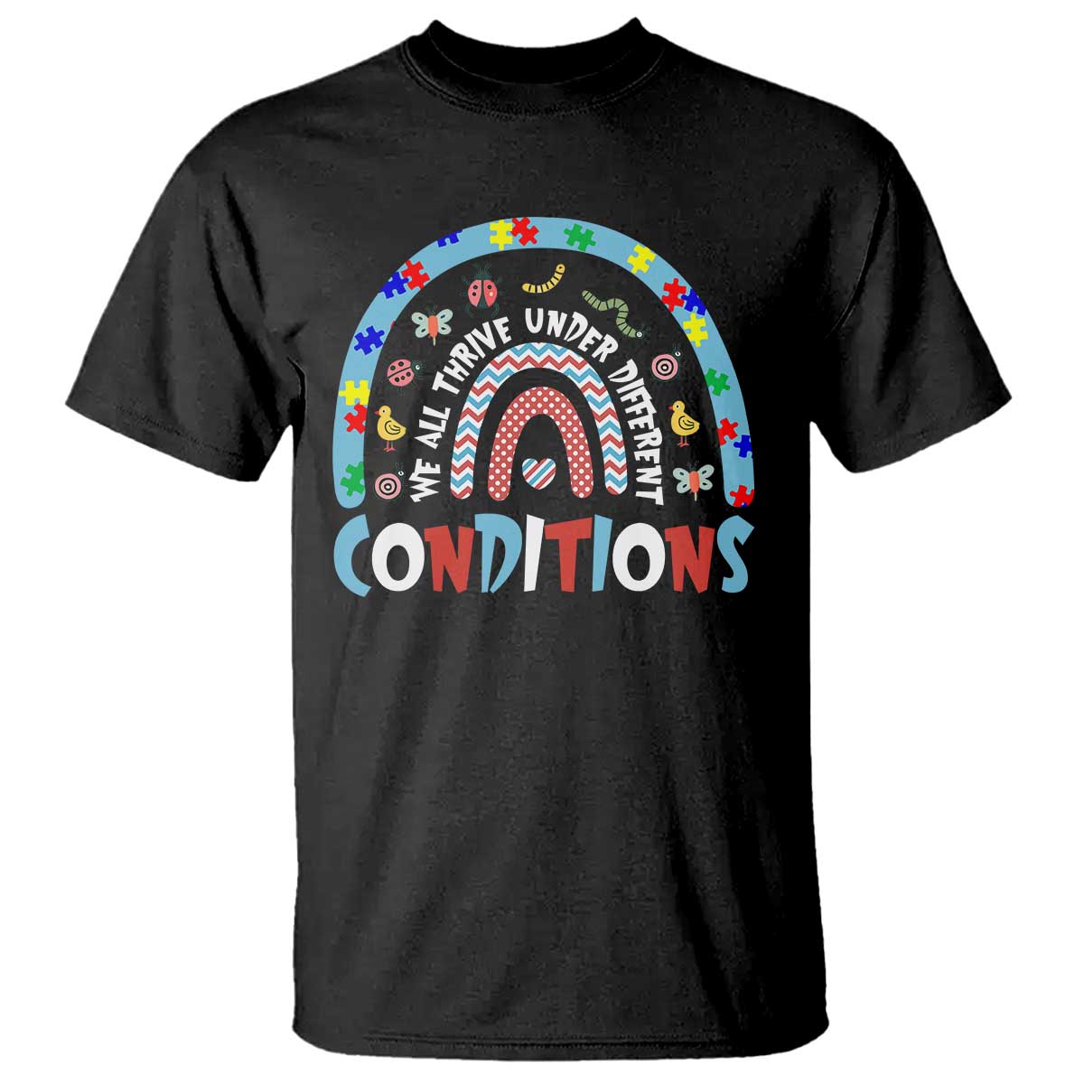 Autism Awareness T Shirt Sped Education Teacher Rainbow Reading TS10 Black Print Your Wear