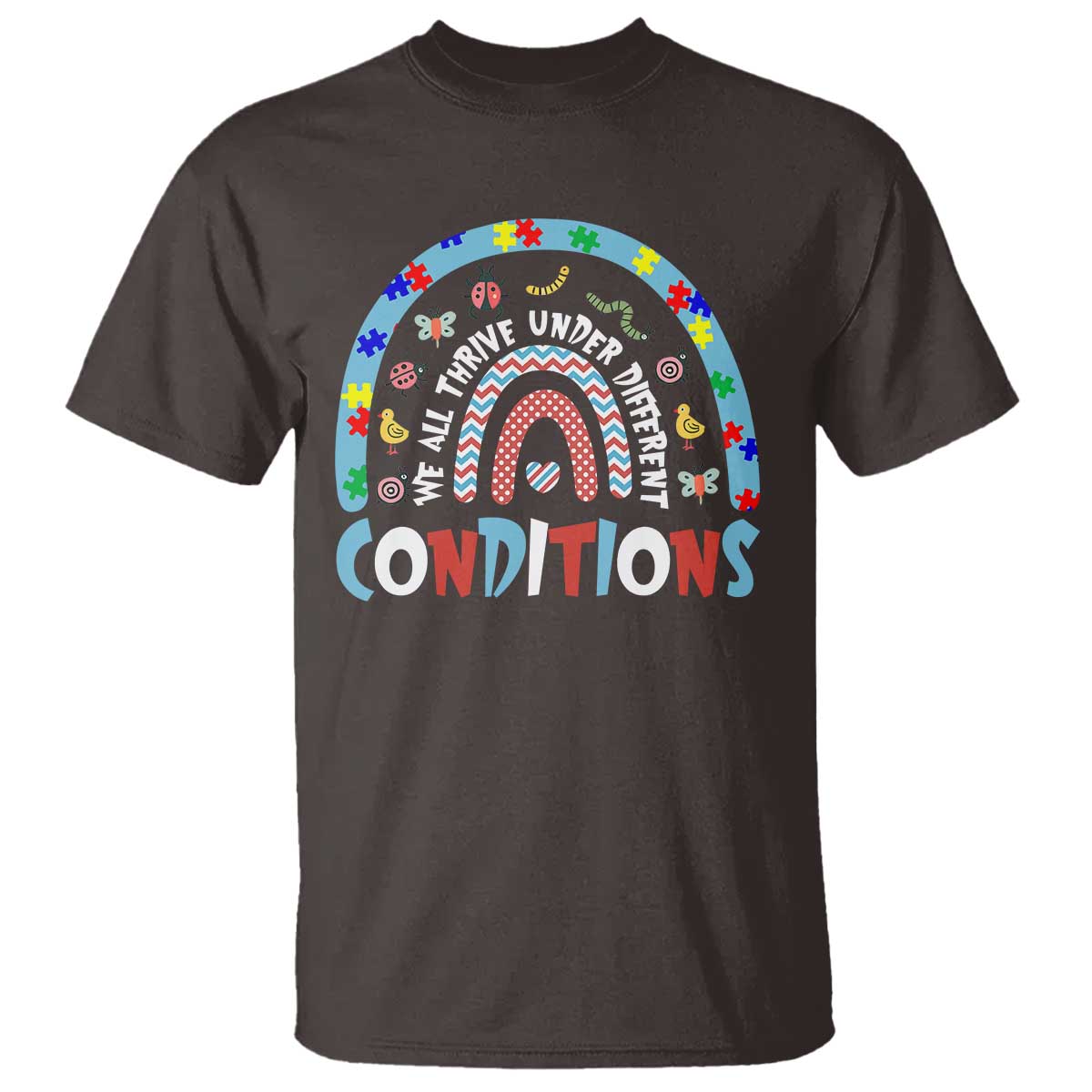 Autism Awareness T Shirt Sped Education Teacher Rainbow Reading TS10 Dark Chocolate Print Your Wear