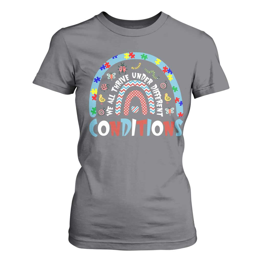 Autism Awareness T Shirt For Women Sped Education Teacher Rainbow Reading TS10 Charcoal Print Your Wear