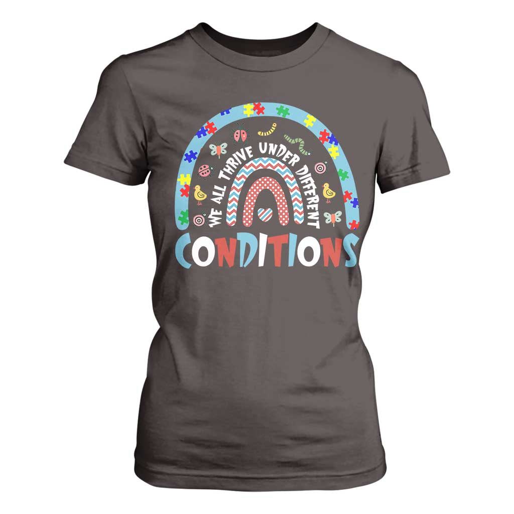 Autism Awareness T Shirt For Women Sped Education Teacher Rainbow Reading TS10 Dark Chocolate Print Your Wear