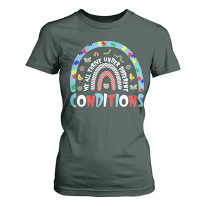 Autism Awareness T Shirt For Women Sped Education Teacher Rainbow Reading TS10 Dark Forest Green Print Your Wear