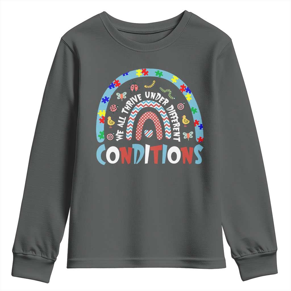 Autism Awareness Youth Sweatshirt Sped Education Teacher Rainbow Reading TS10 Dark Heather Print Your Wear