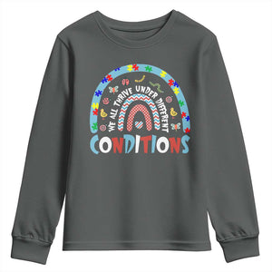Autism Awareness Youth Sweatshirt Sped Education Teacher Rainbow Reading TS10 Dark Heather Print Your Wear