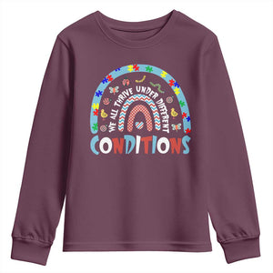 Autism Awareness Youth Sweatshirt Sped Education Teacher Rainbow Reading TS10 Maroon Print Your Wear