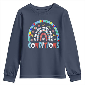 Autism Awareness Youth Sweatshirt Sped Education Teacher Rainbow Reading TS10 Navy Print Your Wear