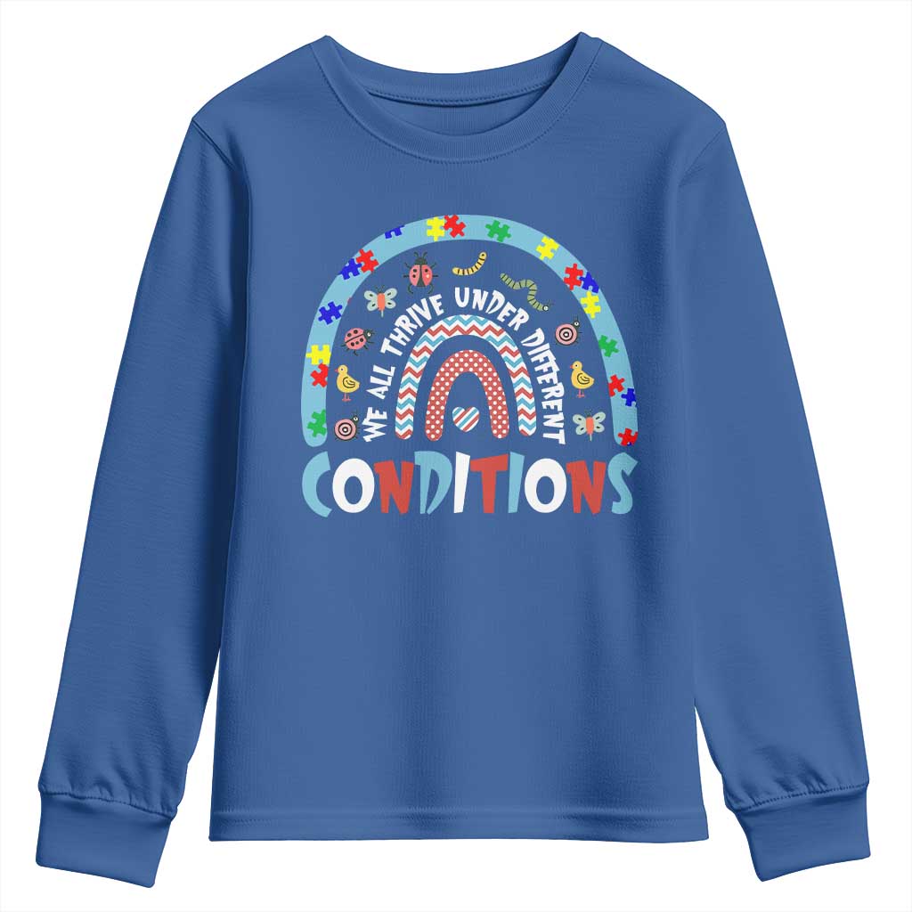 Autism Awareness Youth Sweatshirt Sped Education Teacher Rainbow Reading TS10 Royal Blue Print Your Wear
