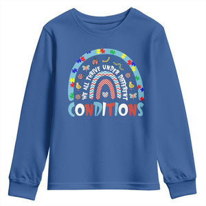 Autism Awareness Youth Sweatshirt Sped Education Teacher Rainbow Reading TS10 Royal Blue Print Your Wear