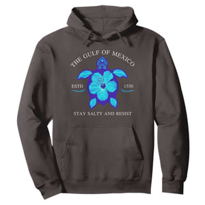 Gulf of Mexico Hoodie Texas Alabama Florida Beach Turtle Hibiscus TS10 Dark Chocolate Print Your Wear