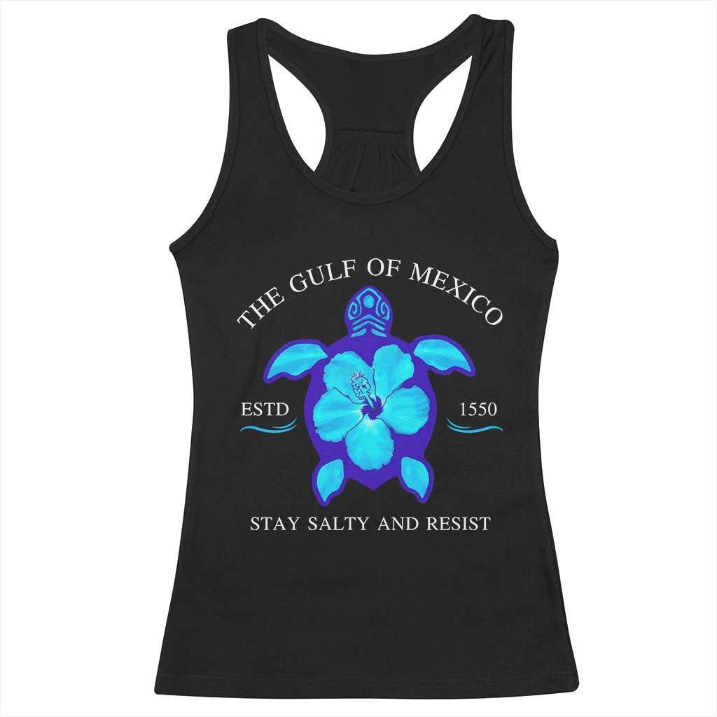 Gulf of Mexico Racerback Tank Top Texas Alabama Florida Beach Turtle Hibiscus TS10 Black Print Your Wear