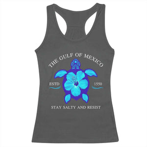 Gulf of Mexico Racerback Tank Top Texas Alabama Florida Beach Turtle Hibiscus TS10 Dark Heather Print Your Wear