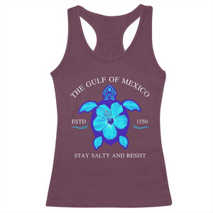 Gulf of Mexico Racerback Tank Top Texas Alabama Florida Beach Turtle Hibiscus TS10 Maroon Print Your Wear