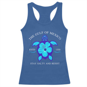 Gulf of Mexico Racerback Tank Top Texas Alabama Florida Beach Turtle Hibiscus TS10 Royal Blue Print Your Wear