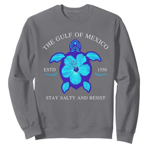 Gulf of Mexico Sweatshirt Texas Alabama Florida Beach Turtle Hibiscus TS10 Charcoal Print Your Wear