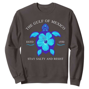 Gulf of Mexico Sweatshirt Texas Alabama Florida Beach Turtle Hibiscus TS10 Dark Chocolate Print Your Wear