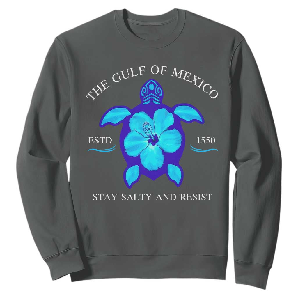 Gulf of Mexico Sweatshirt Texas Alabama Florida Beach Turtle Hibiscus TS10 Dark Heather Print Your Wear