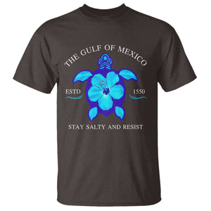 Gulf of Mexico T Shirt Texas Alabama Florida Beach Turtle Hibiscus TS10 Dark Chocolate Print Your Wear
