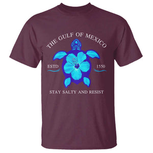 Gulf of Mexico T Shirt Texas Alabama Florida Beach Turtle Hibiscus TS10 Maroon Print Your Wear