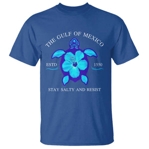 Gulf of Mexico T Shirt Texas Alabama Florida Beach Turtle Hibiscus TS10 Royal Blue Print Your Wear