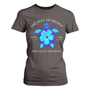 Gulf of Mexico T Shirt For Women Texas Alabama Florida Beach Turtle Hibiscus TS10 Dark Chocolate Print Your Wear