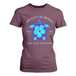 Gulf of Mexico T Shirt For Women Texas Alabama Florida Beach Turtle Hibiscus TS10 Maroon Print Your Wear