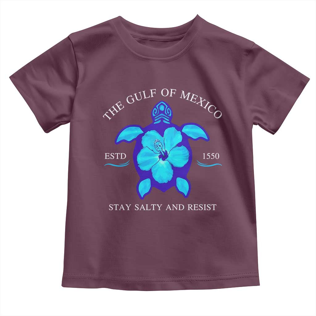 Gulf of Mexico Toddler T Shirt Texas Alabama Florida Beach Turtle Hibiscus TS10 Maroon Print Your Wear