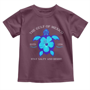 Gulf of Mexico Toddler T Shirt Texas Alabama Florida Beach Turtle Hibiscus TS10 Maroon Print Your Wear