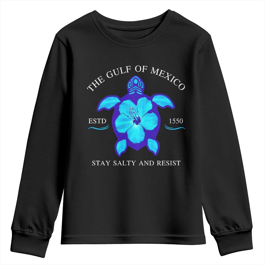 Gulf of Mexico Youth Sweatshirt Texas Alabama Florida Beach Turtle Hibiscus TS10 Black Print Your Wear