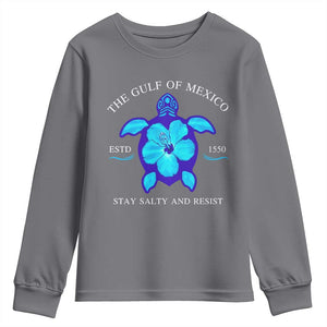 Gulf of Mexico Youth Sweatshirt Texas Alabama Florida Beach Turtle Hibiscus TS10 Charcoal Print Your Wear