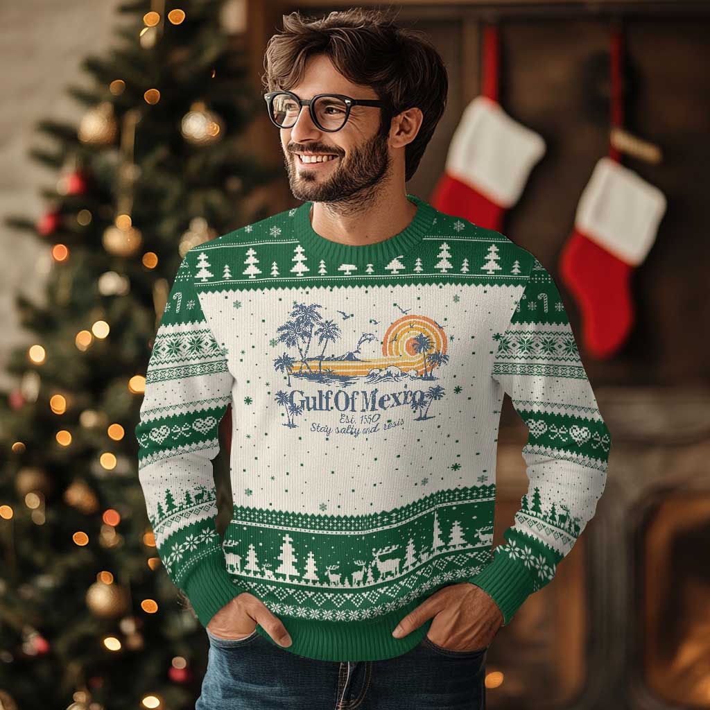 Gulf of Mexico Ugly Christmas Sweater Always And Forever Resist TS10 Beige Green Print Your Wear