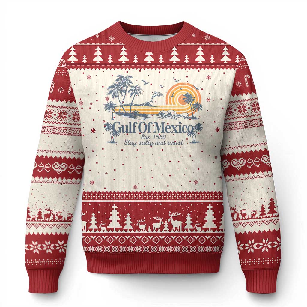 Gulf of Mexico Ugly Christmas Sweater Always And Forever Resist TS10 Beige Red Print Your Wear