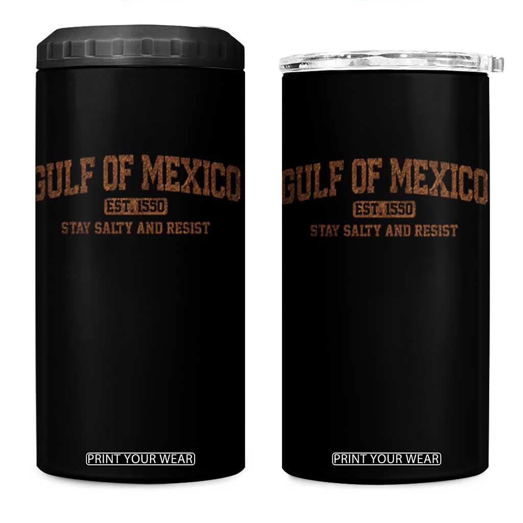 Gulf of Mexico 4 in 1 Can Cooler Tumbler Est 1550 and Forever Retro Mexican Beach TS10 One Size: 16 oz Black Print Your Wear