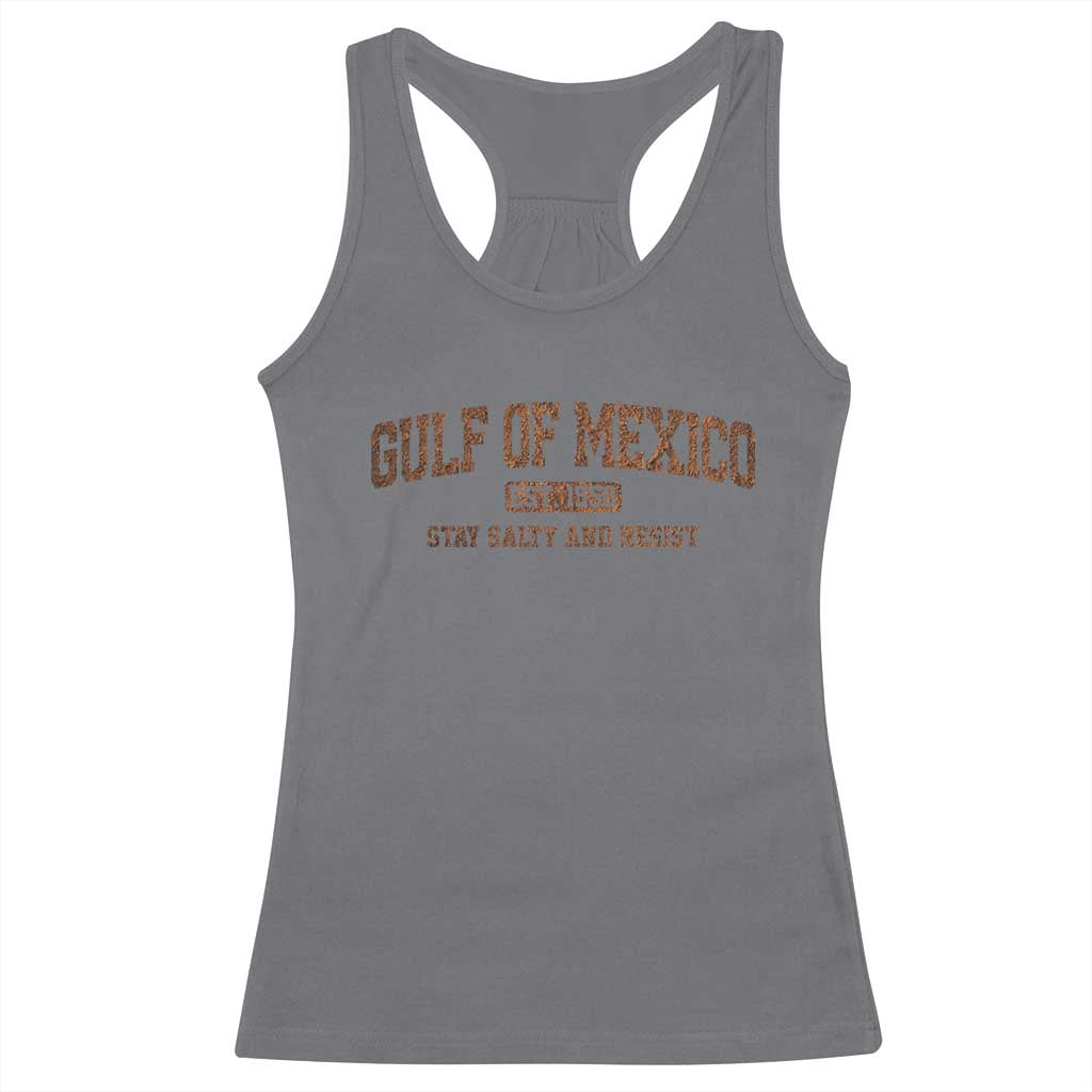 Gulf of Mexico Racerback Tank Top Est 1550 and Forever Retro Mexican Beach TS10 Charcoal Print Your Wear
