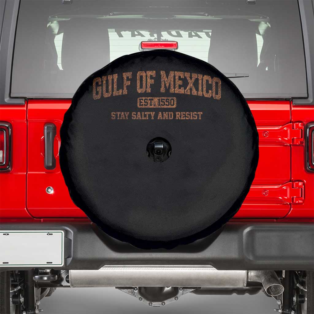 Gulf of Mexico Spare Tire Cover Est 1550 and Forever Retro Mexican Beach TS10 Black Print Your Wear