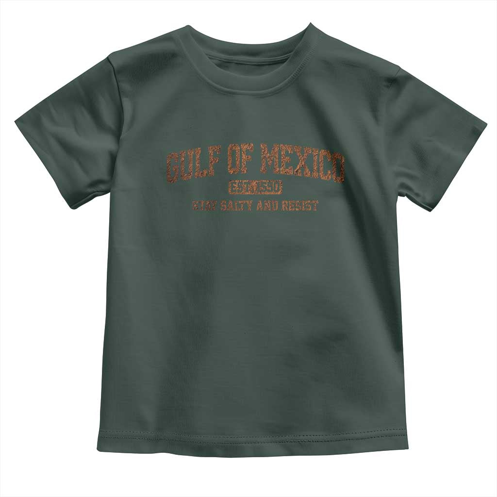 Gulf of Mexico Toddler T Shirt Est 1550 and Forever Retro Mexican Beach TS10 Dark Forest Green Print Your Wear