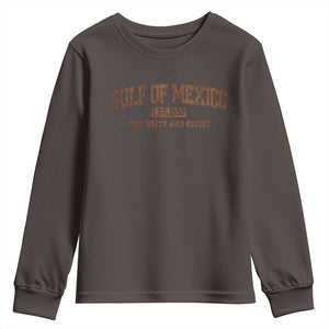 Gulf of Mexico Youth Sweatshirt Est 1550 and Forever Retro Mexican Beach TS10 Dark Chocolate Print Your Wear
