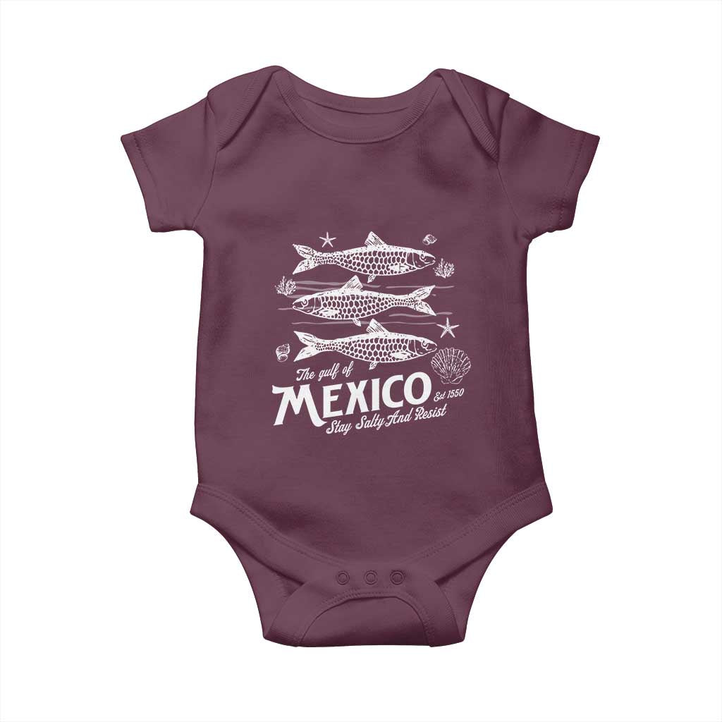 Gulf of Mexico Baby Onesie Golfo de México 1550 Texas Alabama Florida Beach TS10 Maroon Print Your Wear