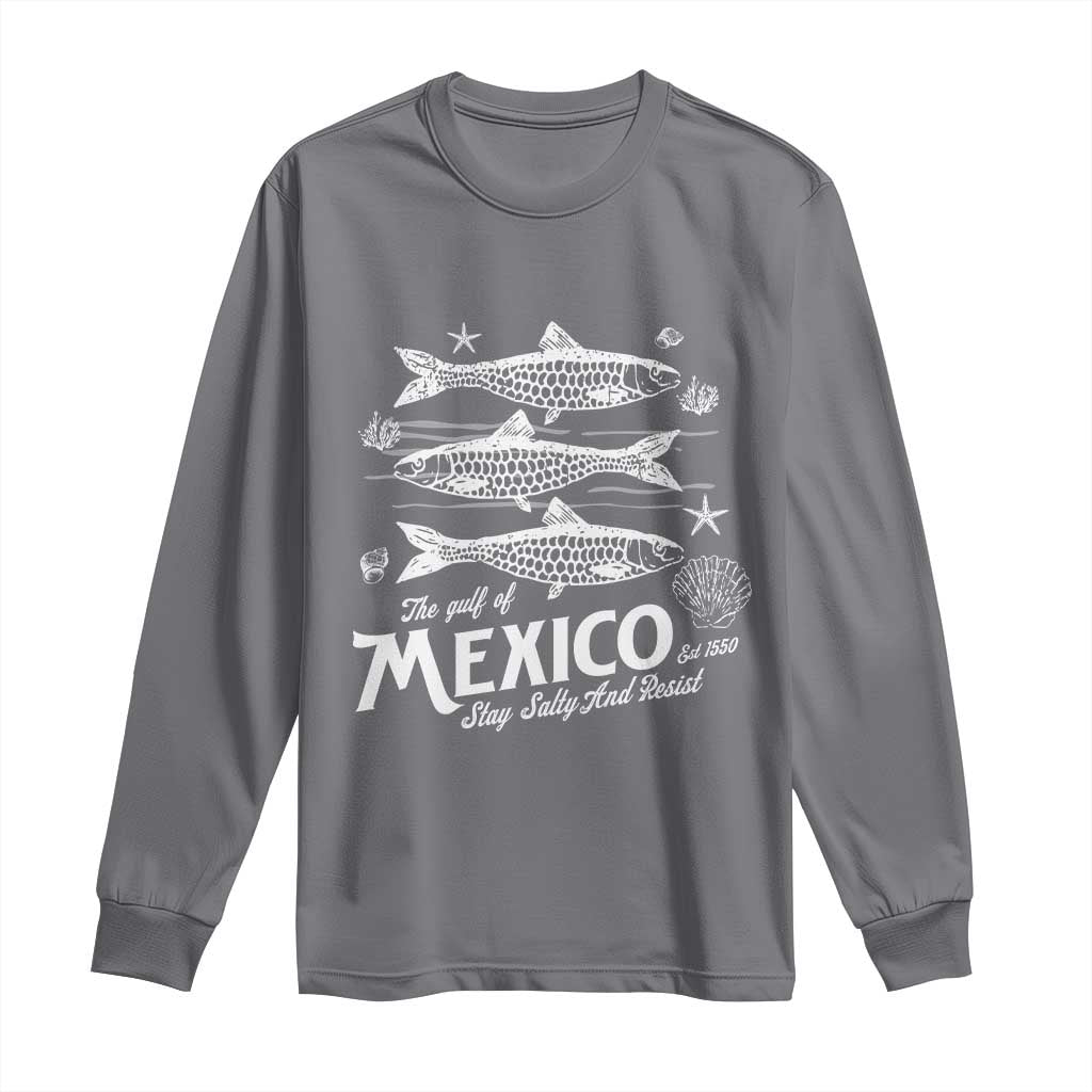 Gulf of Mexico Long Sleeve Shirt Golfo de México 1550 Texas Alabama Florida Beach TS10 Charcoal Print Your Wear