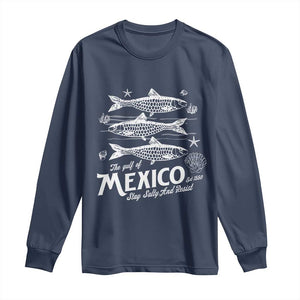 Gulf of Mexico Long Sleeve Shirt Golfo de México 1550 Texas Alabama Florida Beach TS10 Navy Print Your Wear