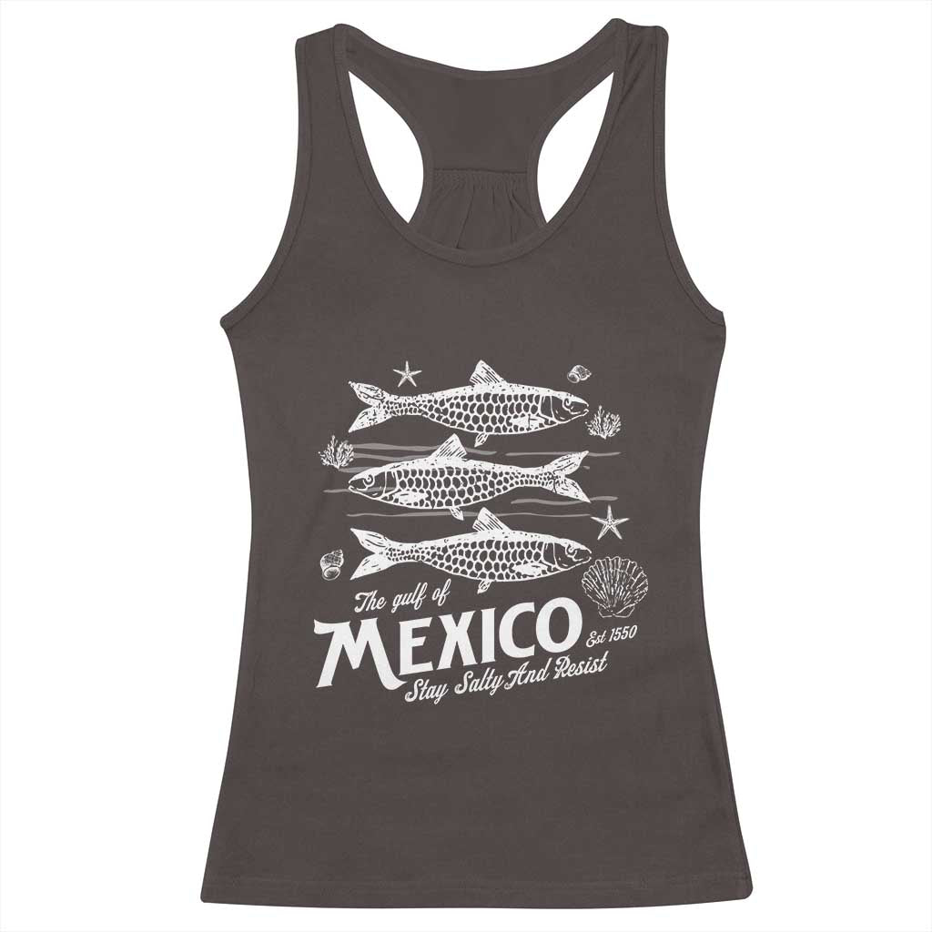 Gulf of Mexico Racerback Tank Top Golfo de México 1550 Texas Alabama Florida Beach TS10 Dark Chocolate Print Your Wear