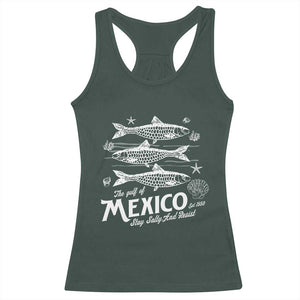 Gulf of Mexico Racerback Tank Top Golfo de México 1550 Texas Alabama Florida Beach TS10 Dark Forest Green Print Your Wear