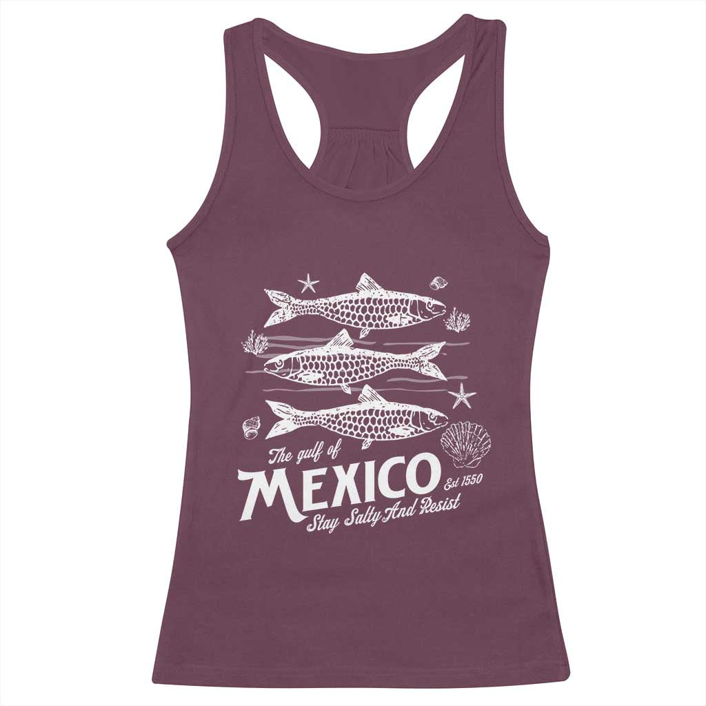 Gulf of Mexico Racerback Tank Top Golfo de México 1550 Texas Alabama Florida Beach TS10 Maroon Print Your Wear