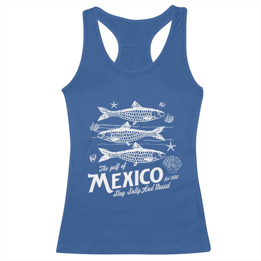 Gulf of Mexico Racerback Tank Top Golfo de México 1550 Texas Alabama Florida Beach TS10 Royal Blue Print Your Wear